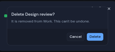 The confirmation shown before an event is deleted