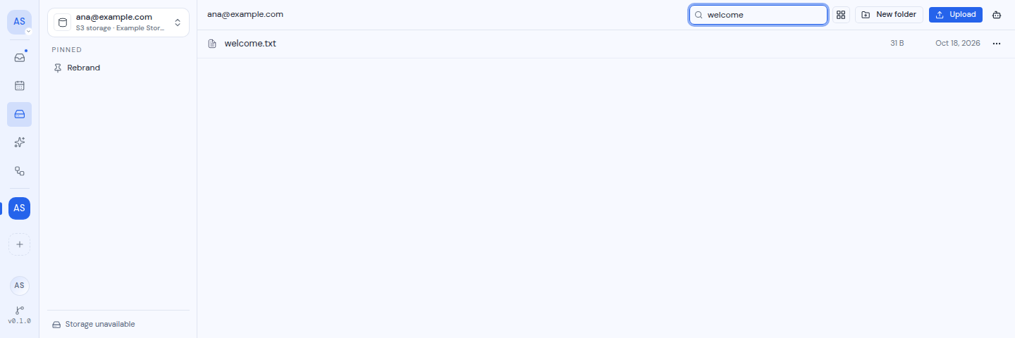 Search results for "welcome" in a drive