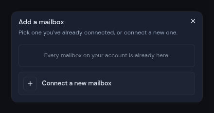 The Add a mailbox dialog
